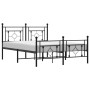 Estructura de cama cabecero y estribo metal negro 140x190 cm de , Camas y somieres - Ref: Foro24-374357, Precio: 103,75 €, De...