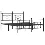 Estructura de cama cabecero y estribo metal negro 140x190 cm de , Camas y somieres - Ref: Foro24-374357, Precio: 103,75 €, De...