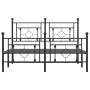 Estructura de cama cabecero y estribo metal negro 140x190 cm de , Camas y somieres - Ref: Foro24-374357, Precio: 103,75 €, De...