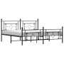 Black metal headboard and footboard bed frame 183x213 cm by , Beds and slatted bases - Ref: Foro24-374362, Price: 132,76 €, D...