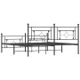 Black metal headboard and footboard bed frame 183x213 cm by , Beds and slatted bases - Ref: Foro24-374362, Price: 132,76 €, D...