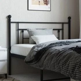 Black metal headboard 107 cm by , Headboards and footboards - Ref: Foro24-374369, Price: 29,20 €, Discount: %