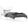 Estructura de cama de metal con cabecero blanco 90x200 cm de , Camas y somieres - Ref: Foro24-374381, Precio: 65,70 €, Descue...