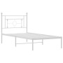 Estructura de cama de metal con cabecero blanco 90x200 cm de , Camas y somieres - Ref: Foro24-374381, Precio: 65,70 €, Descue...
