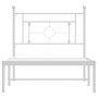 Estructura de cama de metal con cabecero blanco 90x200 cm de , Camas y somieres - Ref: Foro24-374381, Precio: 65,70 €, Descue...