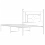 Estructura de cama de metal con cabecero blanco 90x200 cm de , Camas y somieres - Ref: Foro24-374381, Precio: 65,70 €, Descue...