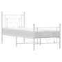 Estructura cama metal con cabecero y pie cama blanca 80x200 cm de , Camas y somieres - Ref: Foro24-374397, Precio: 72,54 €, D...