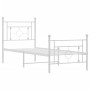 Estructura cama metal con cabecero y pie cama blanca 80x200 cm de , Camas y somieres - Ref: Foro24-374397, Precio: 72,54 €, D...