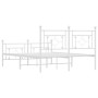 Estructura cama metal con cabecero y estribo blanco 135x190 cm de , Camas y somieres - Ref: Foro24-374405, Precio: 103,95 €, ...