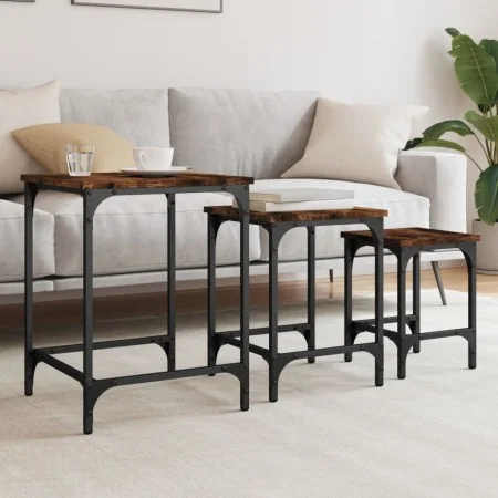 Stapelbare Couchtische 3-teilig aus Eichenholz in Raucheiche-Optik. von , Couchtisch - Ref: Foro24-838930, Preis: 40,34 €, Ra...