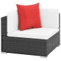 Set muebles de jardín 7 piezas y cojines ratán sintético negro de vidaXL, Conjuntos de jardín - Ref: Foro24-44599, Precio: 77...