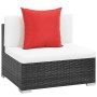 Set muebles de jardín 7 piezas y cojines ratán sintético negro de vidaXL, Conjuntos de jardín - Ref: Foro24-44599, Precio: 77...
