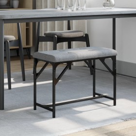 Banco de comedor acero y tela gris claro 62x32x45 cm de , Bancos de comedor y cocina - Ref: Foro24-835218, Precio: 39,59 €, D...