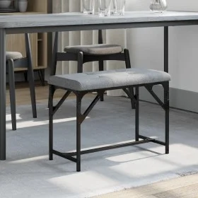 Esstischbank aus Stahl und hellgrauem Stoff 62x32x45 cm von , Ess- und Küchenbänke - Ref: Foro24-835218, Preis: 39,12 €, Raba...
