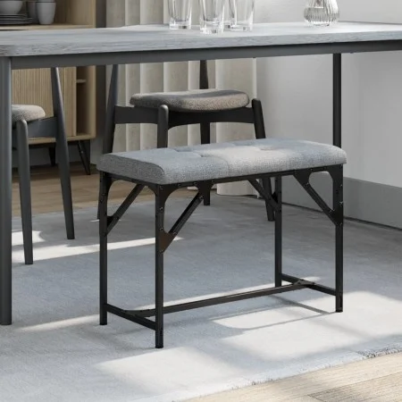 Banco de comedor acero y tela gris claro 62x32x45 cm de , Bancos de comedor y cocina - Ref: Foro24-835218, Precio: 39,12 €, D...