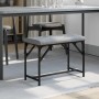 Banco de comedor acero y tela gris claro 62x32x45 cm de , Bancos de comedor y cocina - Ref: Foro24-835218, Precio: 39,59 €, D...