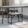 Banco de comedor acero y tela gris claro 62x32x45 cm de , Bancos de comedor y cocina - Ref: Foro24-835218, Precio: 39,59 €, D...
