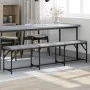 Banco de comedor acero y tela gris claro 186x32x45 cm by , Dining and kitchen benches - Ref: Foro24-835224, Price: 79,92 €, D...