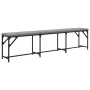 Banco de comedor acero y tela gris claro 186x32x45 cm by , Dining and kitchen benches - Ref: Foro24-835224, Price: 79,92 €, D...