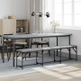 Banco de comedor acero y tela gris claro 186x32x45 cm de , Bancos de comedor y cocina - Ref: Foro24-835224, Precio: 80,89 €, ...