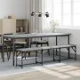 Banco de comedor acero y tela gris claro 186x32x45 cm by , Dining and kitchen benches - Ref: Foro24-835224, Price: 79,92 €, D...