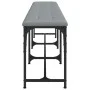 Banco de comedor acero y tela gris claro 186x32x45 cm by , Dining and kitchen benches - Ref: Foro24-835224, Price: 79,92 €, D...
