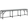 Banco de comedor acero y tela gris claro 186x32x45 cm by , Dining and kitchen benches - Ref: Foro24-835224, Price: 79,92 €, D...