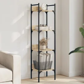 Librería de 4 estantes madera roble Sonoma 35x30x138,5 cm de , Librerías y estanterías - Ref: Foro24-838849, Precio: 43,68 €,...