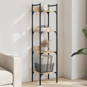 Librería de 4 estantes madera roble Sonoma 35x30x138,5 cm de , Librerías y estanterías - Ref: Foro24-838849, Precio: 44,15 €,...