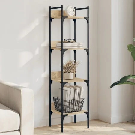 Librería de 4 estantes madera roble Sonoma 35x30x138,5 cm de , Librerías y estanterías - Ref: Foro24-838849, Precio: 43,68 €,...