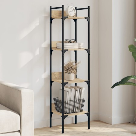 Librería de 4 estantes madera roble Sonoma 35x30x138,5 cm de , Librerías y estanterías - Ref: Foro24-838849, Precio: 44,15 €,...