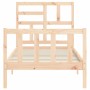Estructura de cama con cabecero madera maciza 100x200 cm de , Camas y somieres - Ref: Foro24-3193066, Precio: 114,18 €, Descu...