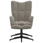 Light gray velvet recliner chair with footstool by , Armchairs - Ref: Foro24-328106, Price: 166,17 €, Discount: %