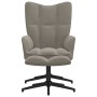 Sillón de relax con taburete de terciopelo gris claro de , Sillones - Ref: Foro24-328106, Precio: 168,81 €, Descuento: %