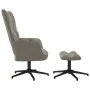 Light gray velvet recliner chair with footstool by , Armchairs - Ref: Foro24-328106, Price: 166,17 €, Discount: %