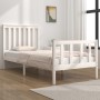 Estructura de cama madera maciza de pino blanco 75x190 cm de , Camas y somieres - Ref: Foro24-3103869, Precio: 112,35 €, Desc...