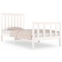 Estructura de cama madera maciza de pino blanco 75x190 cm de , Camas y somieres - Ref: Foro24-3103869, Precio: 112,35 €, Desc...