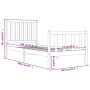 Estructura de cama madera maciza de pino blanco 75x190 cm de , Camas y somieres - Ref: Foro24-3103869, Precio: 112,35 €, Desc...
