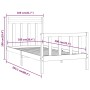Estructura de cama madera maciza de pino blanco 100x200 cm de , Camas y somieres - Ref: Foro24-3107019, Precio: 133,44 €, Des...