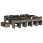 Set comedor de jardín con cojines 15 pzas ratán sintético gris en Conjuntos de jardín | Comprar online en Foru.es