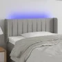 Light gray fabric headboard with LED 83x16x78/88 cm by , Headboards and footboards - Ref: Foro24-3123448, Price: 46,59 €, Dis...