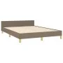 Bed frame with headboard in taupe gray fabric 140x200 cm by , Beds and slatted bases - Ref: Foro24-3125223, Price: 216,37 €, ...