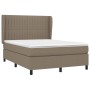 Cama box spring con colchón tela gris taupe 140x190 cm de , Camas y somieres - Ref: Foro24-3128121, Precio: 509,48 €, Descuen...