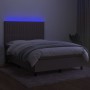 Cama box spring colchón y luces LED tela gris taupe 140x200 cm de , Camas y somieres - Ref: Foro24-3135041, Precio: 549,58 €,...