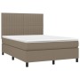 Cama box spring con colchón tela gris taupe 140x200 cm de , Camas y somieres - Ref: Foro24-3141941, Precio: 539,73 €, Descuen...