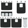 Cortinas para camas altas poliéster blanco y negro de , Accesorios para camas y somieres - Ref: Foro24-835913, Precio: 28,48 ...