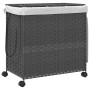 Cesto para ropa sucia con ruedas ratán gris 60x35x60,5 cm de , Cestas para ropa - Ref: Foro24-372041, Precio: 71,77 €, Descue...