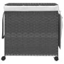Cesto para ropa sucia con ruedas ratán gris 60x35x60,5 cm de , Cestas para ropa - Ref: Foro24-372041, Precio: 69,48 €, Descue...
