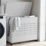 Cesto para ropa sucia con ruedas ratán blanco 66x35x60 cm de , Cestas para ropa - Ref: Foro24-372048, Precio: 82,53 €, Descue...