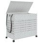 Cesto para ropa sucia con ruedas ratán blanco 66x35x60 cm de , Cestas para ropa - Ref: Foro24-372048, Precio: 82,53 €, Descue...